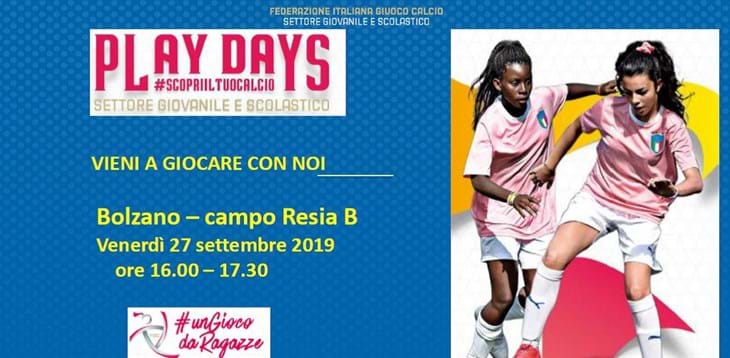 A Bolzano arriva il Play Days del calcio femminile