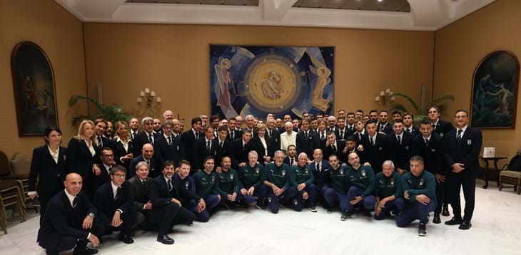 Azzurri visit Pope Francis