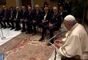Gli Azzurri in udienza da Papa Francesco