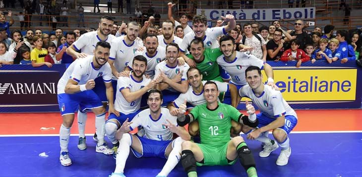 Splendida Italfutsal a Eboli, 4-1 all'Ungheria e pass da prima per il secondo girone di qualificazione al Mondiale