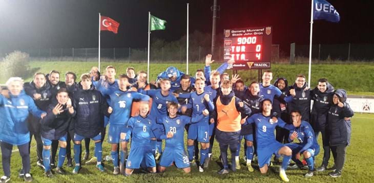 E’ un’Italia travolgente: 4-0 alla Turchia, Azzurrini alla Fase élite da primi della classe