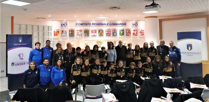 Danone Nations Cup: premiate dal Coordinatore del SGS FIGC Lombardia, Giuseppe Terraneo, le giovani calciatrici della FC Internazionale