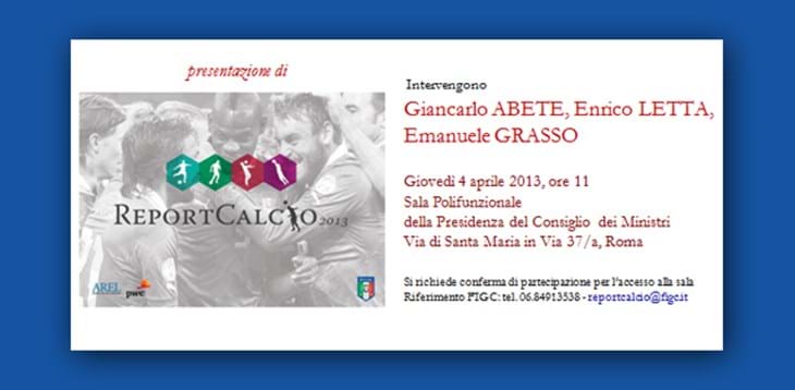“Report Calcio 2013”: dati e statistiche del mondo del pallone