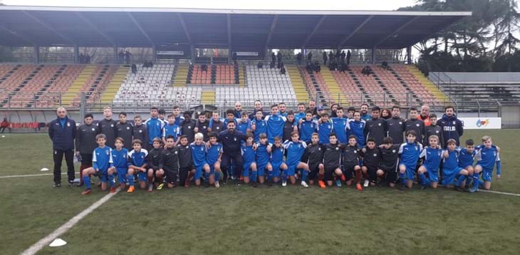 Allenamento congiunto fra i ragazzi del C.F.T. di Firenze e gli Esordienti 2007 della società SS Arezzo