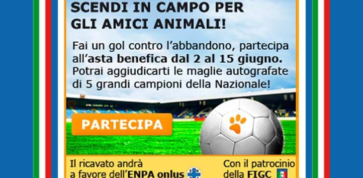 Maglie Azzurre all'asta per l'ENPA!