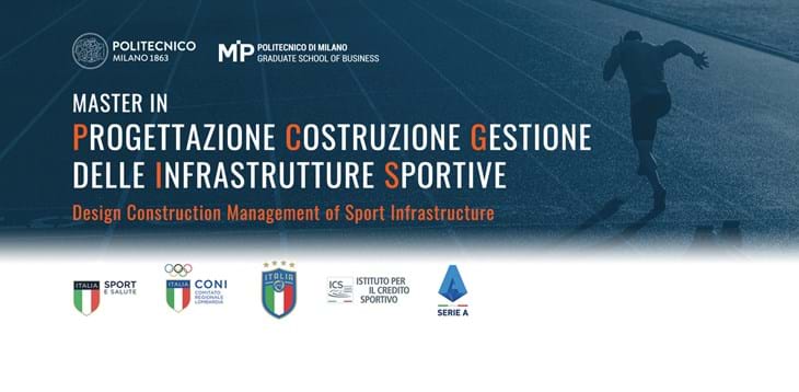 Sono aperte le iscrizioni al Master in Progettazione, Costruzione e Gestione delle Infrastrutture Sportive