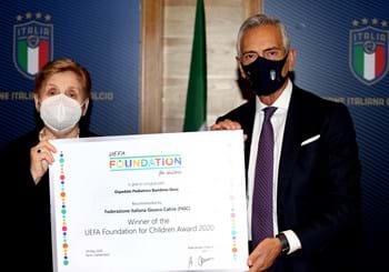 All'Ospedale Bambino Gesù il premio 'UEFA Foundation For Children Award 2020' 