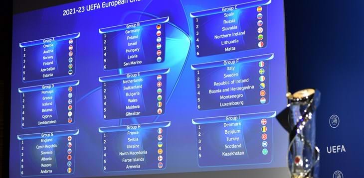 Sorteggiati i gironi di qualificazione a EURO 2023: l’Italia pesca Svezia, Irlanda, Bosnia, Montenegro e Lussemburgo