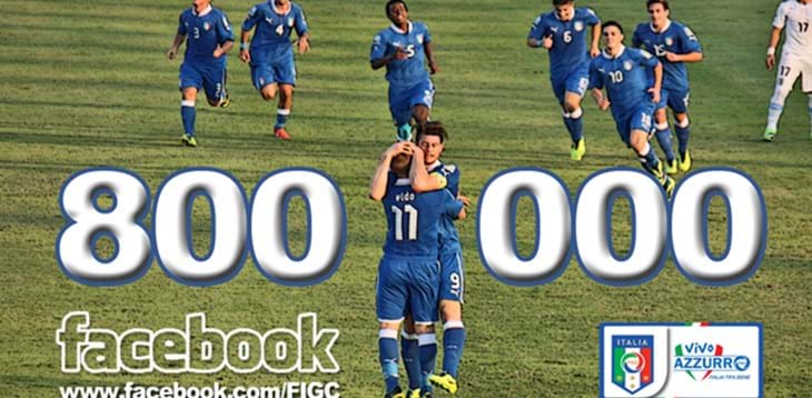 Facebook: la Fan Page Azzurra supera gli 800.000 iscritti!