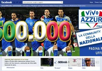 Facebook: 500mila “amici” per la Nazionale!