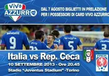 Italia-R. Ceca: biglietti in vendita, sconti per Card Vivo Azzurro