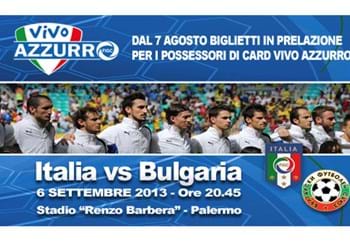 Italia-Bulgaria: biglietti in vendita, sconti per Card Vivo Azzurro
