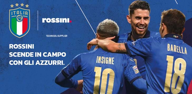 Annunciata la partnership con FIGC per il biennio 2021/2022: Rossini per la prima volta con gli Azzurri