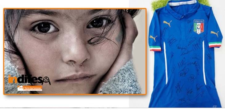 La maglia autografata dell’Italia all’asta per la campagna “Indifesa”