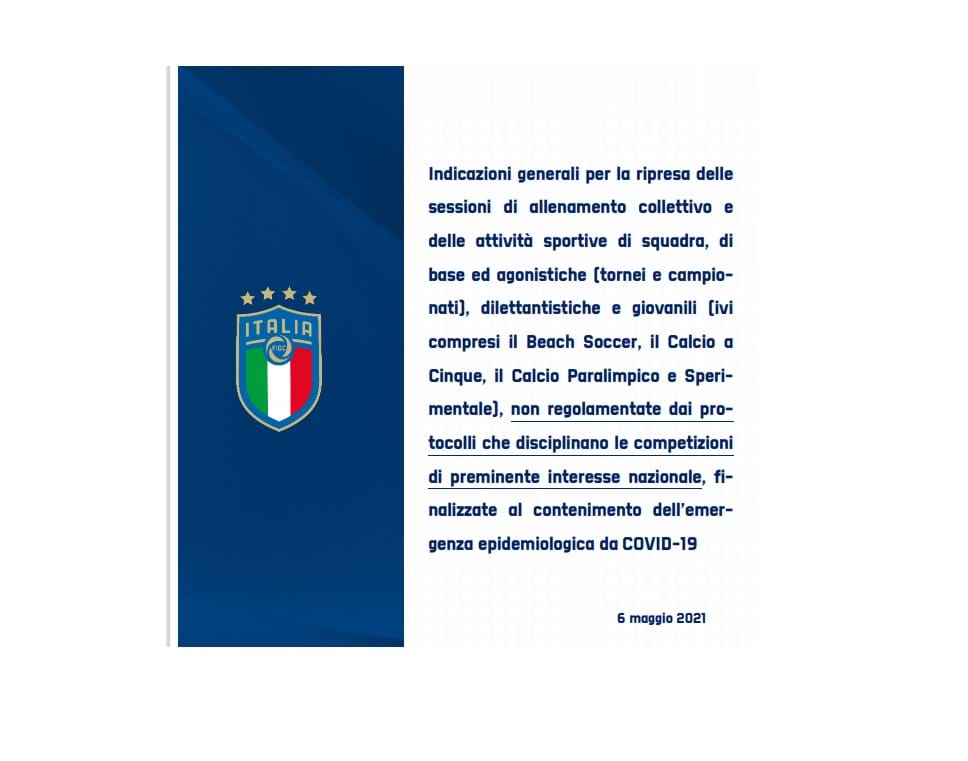 Protocollo attuativo FIGC a seguito del DL del 22 aprile 2021 n.52