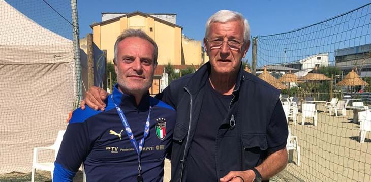 Visita a sorpresa di Marcello Lippi al raduno Azzurro del beach soccer: “In bocca al lupo per la vostra avventura”