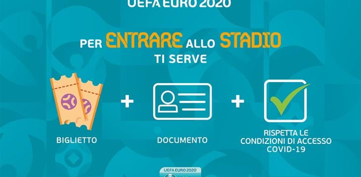 Euro 2020, controllo documentazione sanitaria per i possessori di biglietto: info privacy