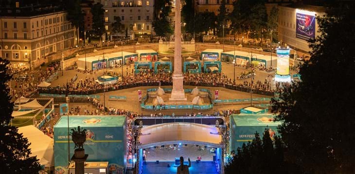 Uefa Festival, il bilancio dopo la prima settimana: oltre 30mila persone tra Piazza del Popolo e Via dei Fori Imperiali