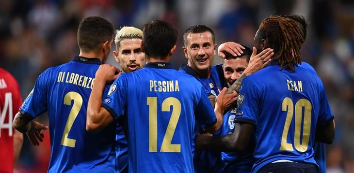 The European champions put on a show in Reggio Emilia, scoring a feast of goals on the way to victory against Lithuania