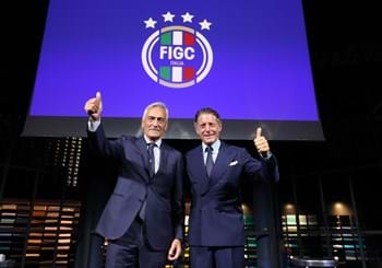 The FIGC's institutional logo presented at Garage Italia