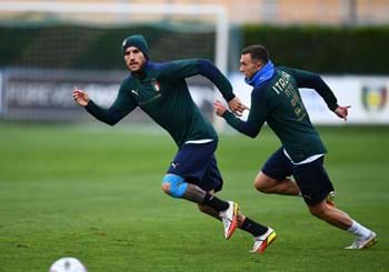 Azzurri at Coverciano. Out on the pitch for those that didn’t start against Spain