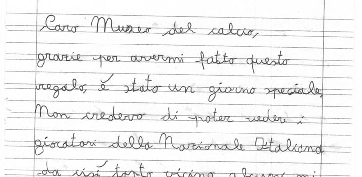 Al Museo del Calcio è arrivata una lettera speciale