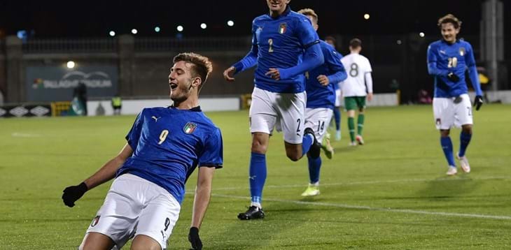European qualifiers. Goals from Lucca and Cancellieri secure the win in Dublin