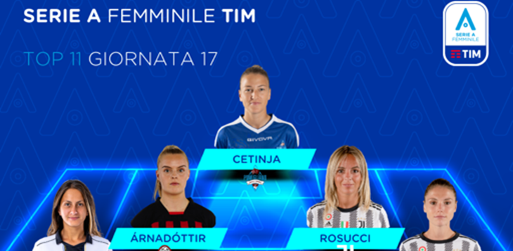 Serie A Femminile TIM 2022/23: la Top 11 della 17ª giornata di campionato