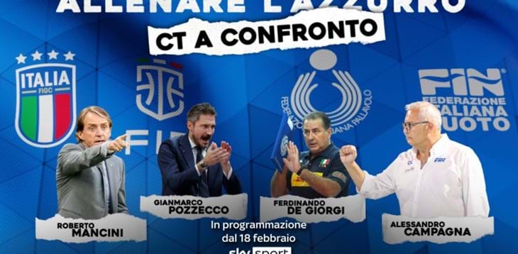 In onda su Sky Sport la tavola rotonda con i Ct delle Nazionali di Calcio, Basket, Pallavolo e Pallanuoto