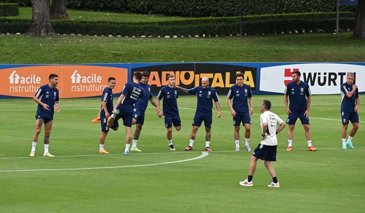 Allenamento degli Azzurri a Coverciano