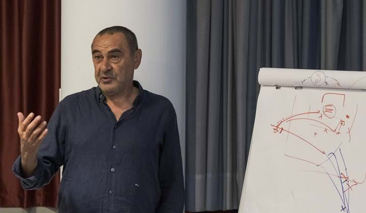 Maurizio Sarri, lezione al Master UEFA Pro