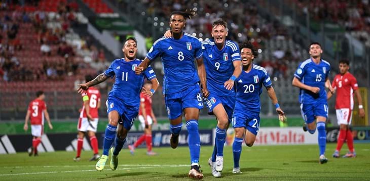 L’Italia parte forte: battuta Malta nel debutto europeo. I gol di N’Dour, Esposito, D’Andrea e Vignato