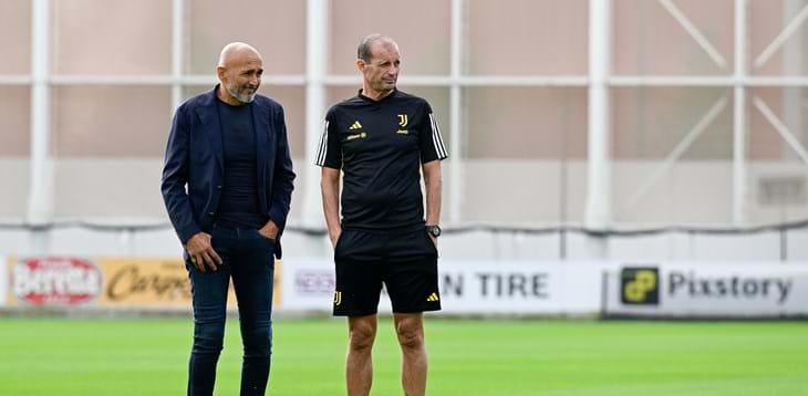 Luciano Spalletti in visita alla Continassa: mattinata nel centro sportivo della Juventus per il Ct azzurro