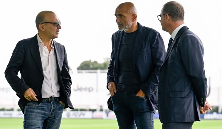 La visita di Luciano Spalletti alla Continassa