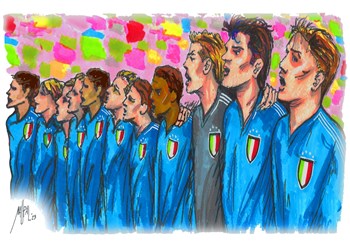 Un murales negli spogliatoi azzurri scelto dai tifosi su Socios.com