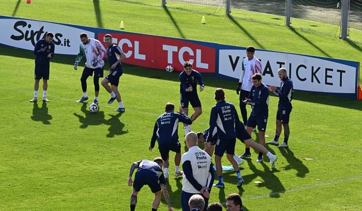Ultimo allenamento a Coverciano prima della partenza per Roma