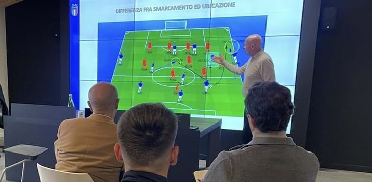 Il coordinatore delle Nazionali giovanili Maurizio Viscidi a Zingonia: incontro con i tecnici dell'Atalanta