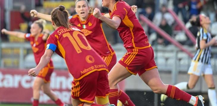 La Roma batte la Juventus e vola a +8 in classifica, 1-0 della Samp sul Pomigliano