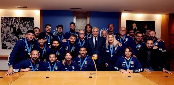 I vicecampioni del Mondo celebrati da Gravina in FIGC: “Argento risultato meraviglioso, Italbeach straordinaria”