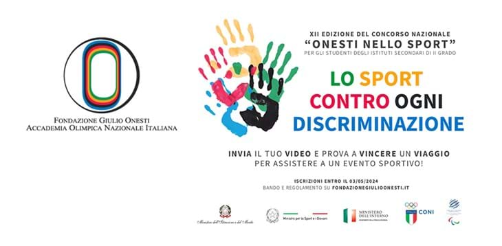 'Onesti nello Sport' al via il concorso nazionale rivolto agli studenti per diffondere la cultura della legalità in ambito sportivo