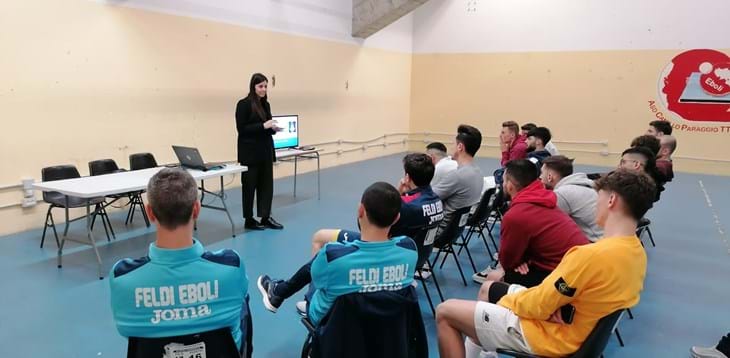 Progetto HatTrick V: incontro a Eboli con calciatori e staff medico della Feldi