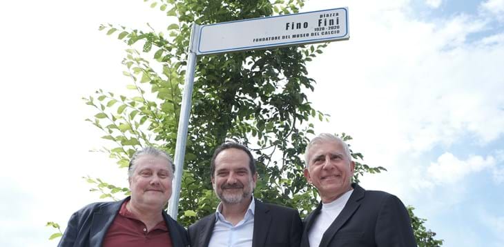 Intitolata a Fino Fini la piazza antistante al Museo del Calcio. Marani: “Il giusto tributo a un grande personaggio”