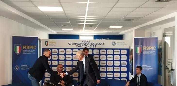 Il presidente DCPS Carraro alla presentazione delle finali FISPIC di calcio a 5: