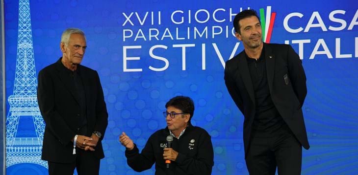 Gravina e Buffon a ‘Casa Italia’ per rendere omaggio ai campioni paralimpici: “Arricchiti dalla vostra energia”