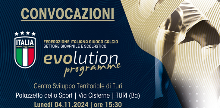 Convocazioni Centro di Sviluppo Territoriale Calcio a 5 di Bari-Turi del 4 novembre 2024