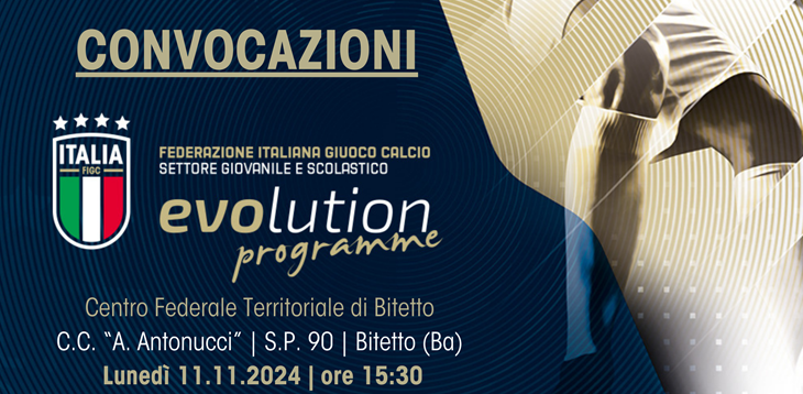 Convocazioni Centro Federale Territoriale di Bari-Bitetto