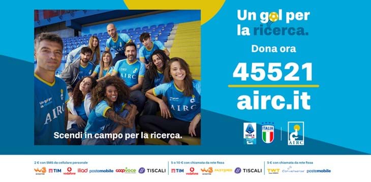 Gli Azzurri scendono in campo per la ricerca al fianco di Fondazione AIRC