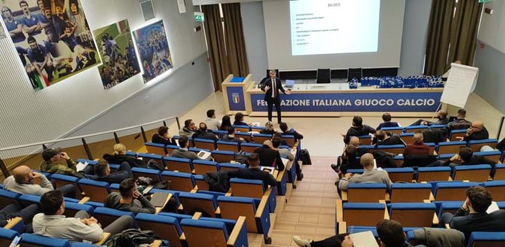 A Coverciano è l’ultima settimana di lezione al corso per Ds. In cattedra Frederic Massara