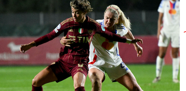Dragoni illude la Roma, nel finale la riscossa del Lione che si impone 4-1. Stasera Arsenal-Juventus