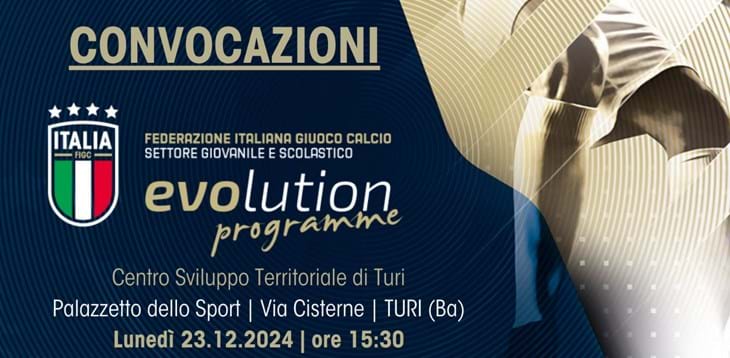 Convocazioni Centro di Sviluppo Territoriale Calcio a 5 di Bari-Turi del 23 dicembre 2024